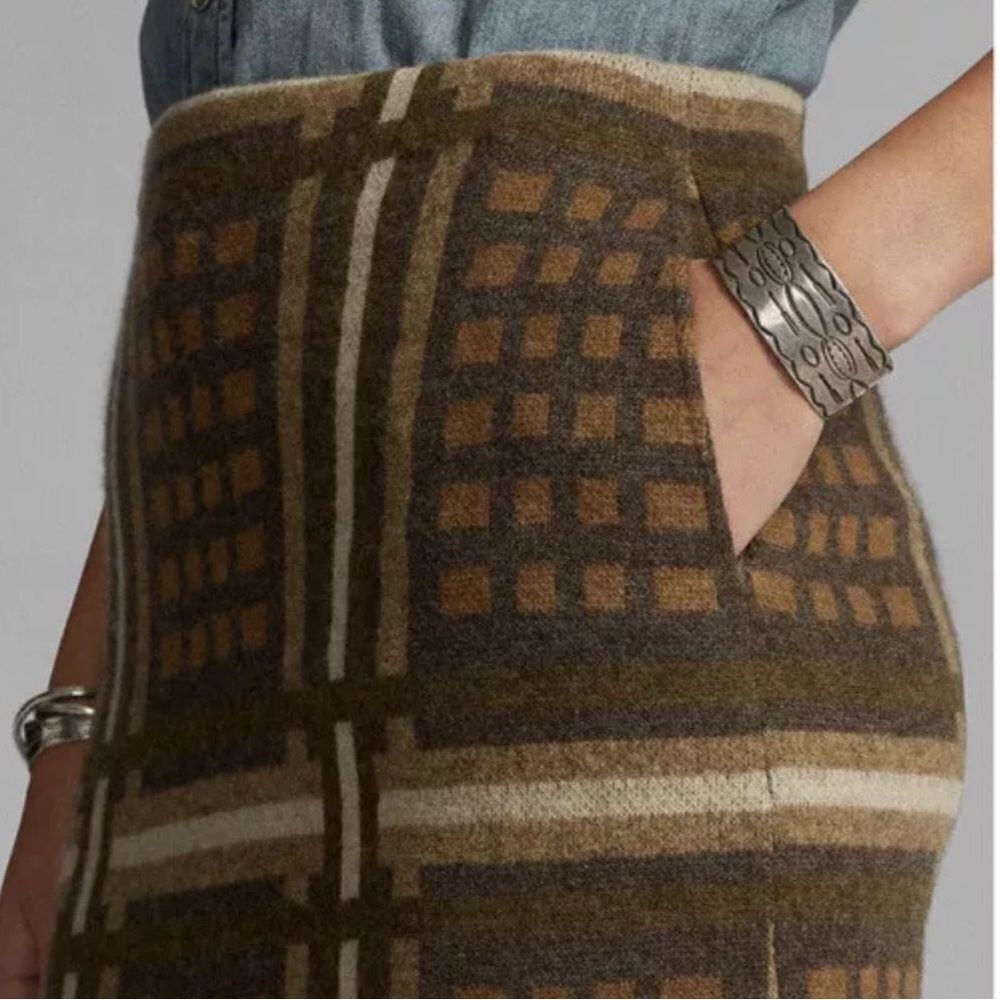Ralph Lauren RRL Double RL Southwestern Ranch Rodeo Fringed Cashmere Knit Skirt - Picture 5 of 16